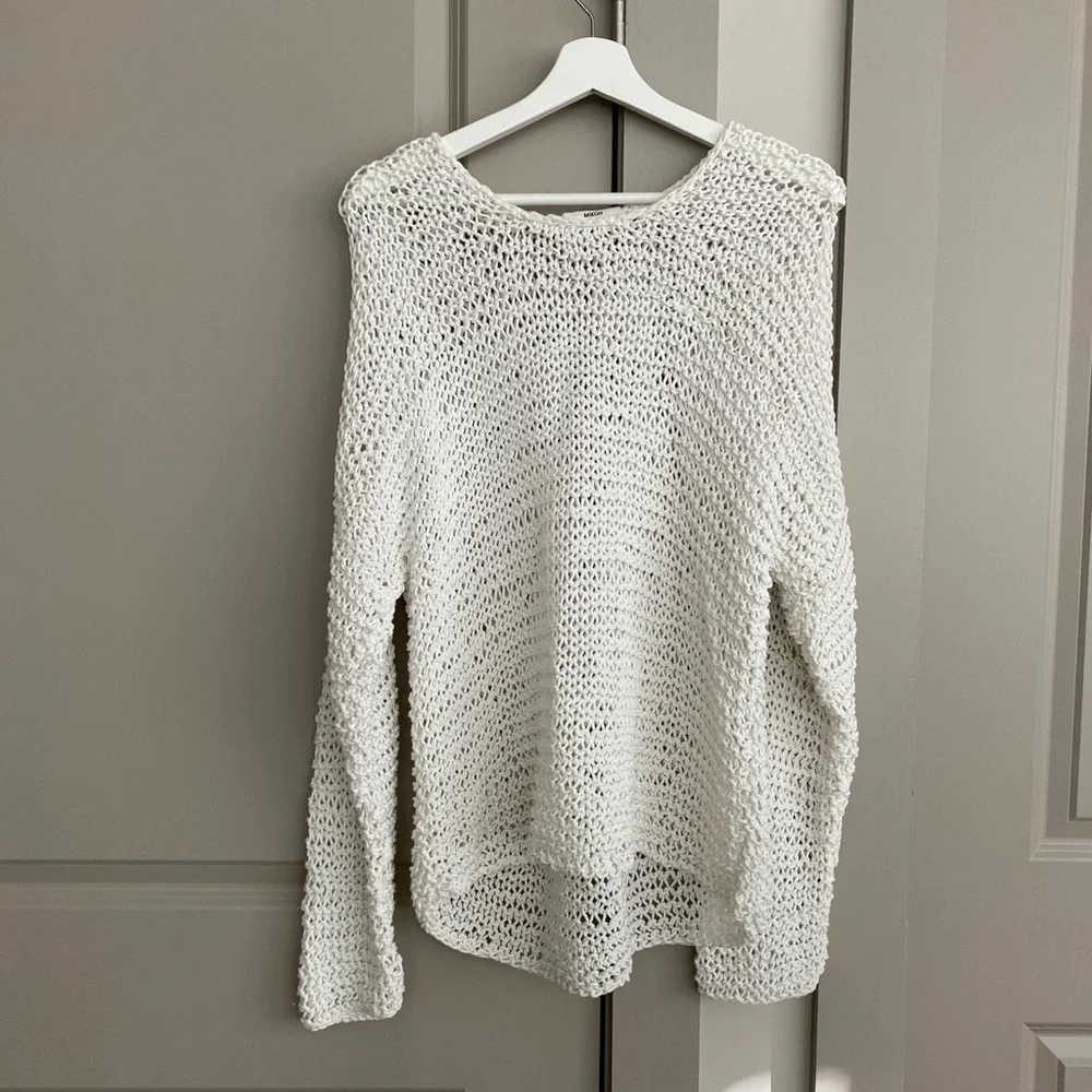 Mikoh White Open-Knit Lightweight Sweater